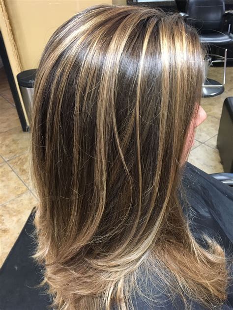 hair brown and blonde highlights|blonde highlights on a brunette.